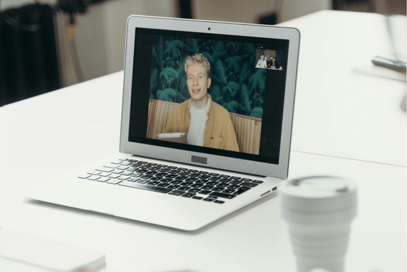 a client check-in call on Microsoft Teams